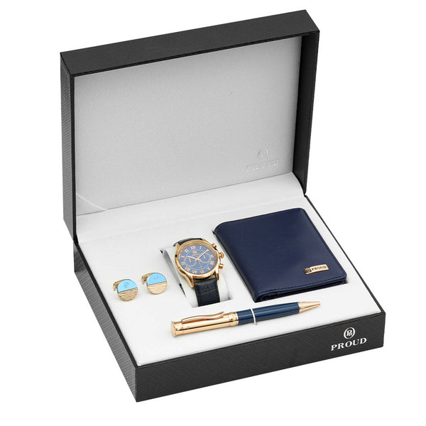 Navy Gold Men Gift Set