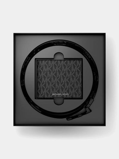 Monogram Black Wallet Belt Set