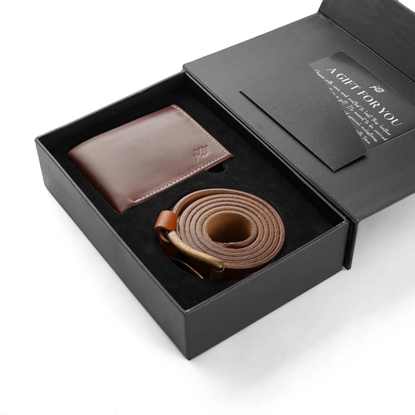 Classic Brown Leather Gift Set