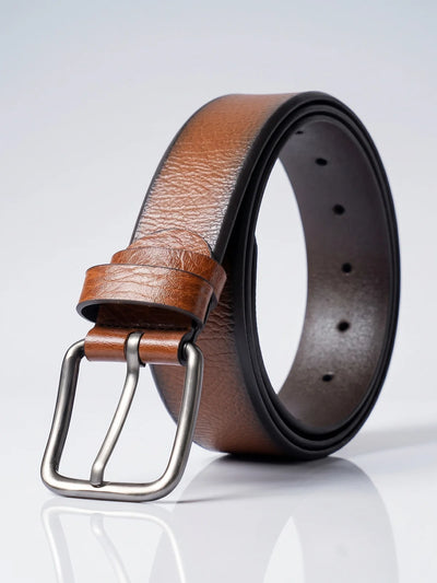 Textured Brown Automatic Buckle Belt