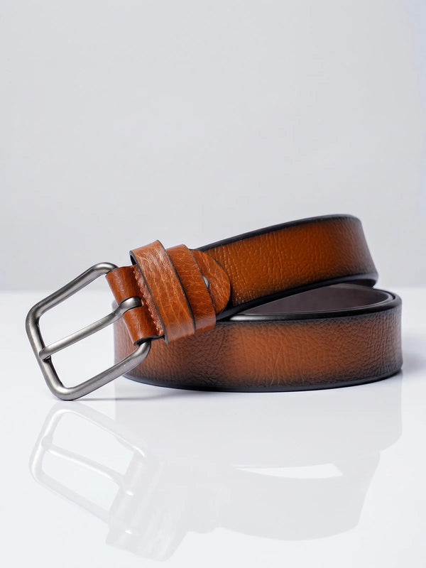 Textured Brown Automatic Buckle Belt