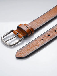 Textured Brown Automatic Buckle Belt