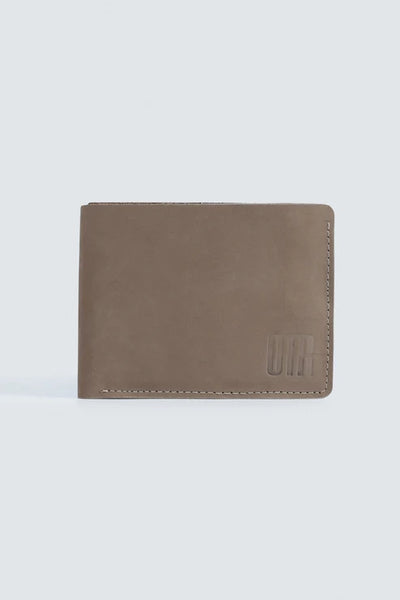 Minimalist Grey Leather Bifold Wallet