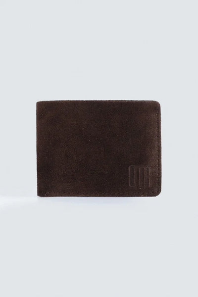 Dark Brown Suede Bifold Wallet