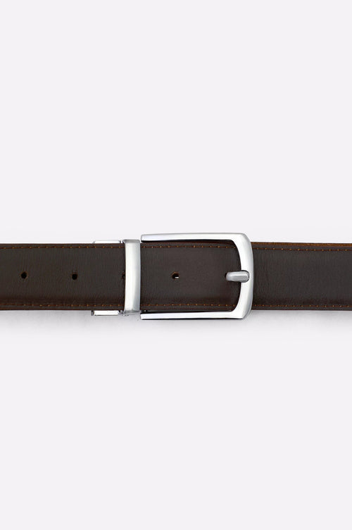 Brown Suede Leather Pin Belt