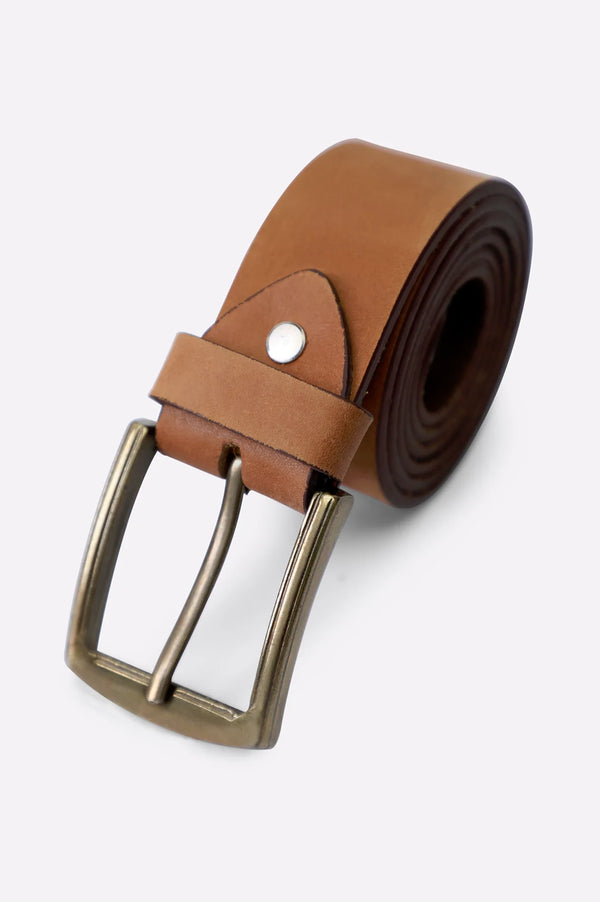 Classic Tan Genuine Leather Belt