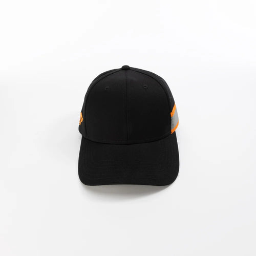 Black Minimal Orange Embroidery Cap